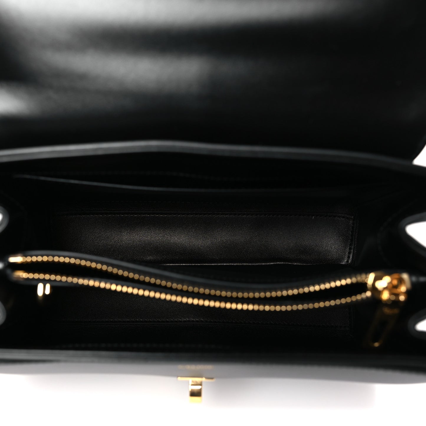 Satinated Calfskin Small 16 Top Handle Bag Black
