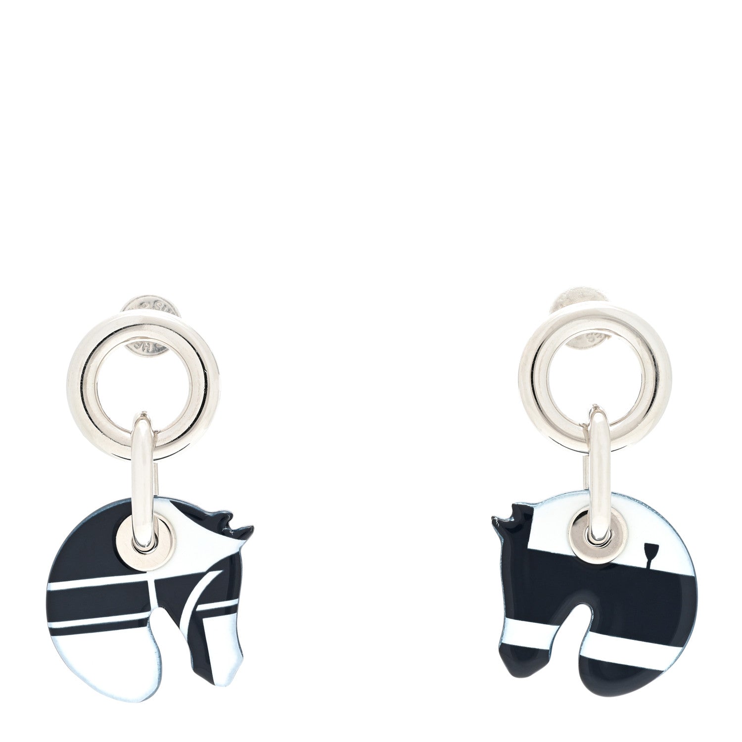 Hermes Enamel Tatersale Earrings 1 of 5