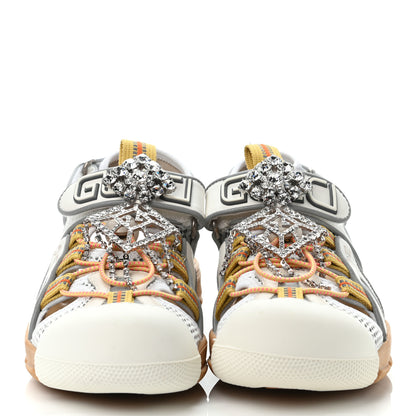 Gucci Mesh Fabric Tinsel Sport Sandals 36 White Silver 2 of 4