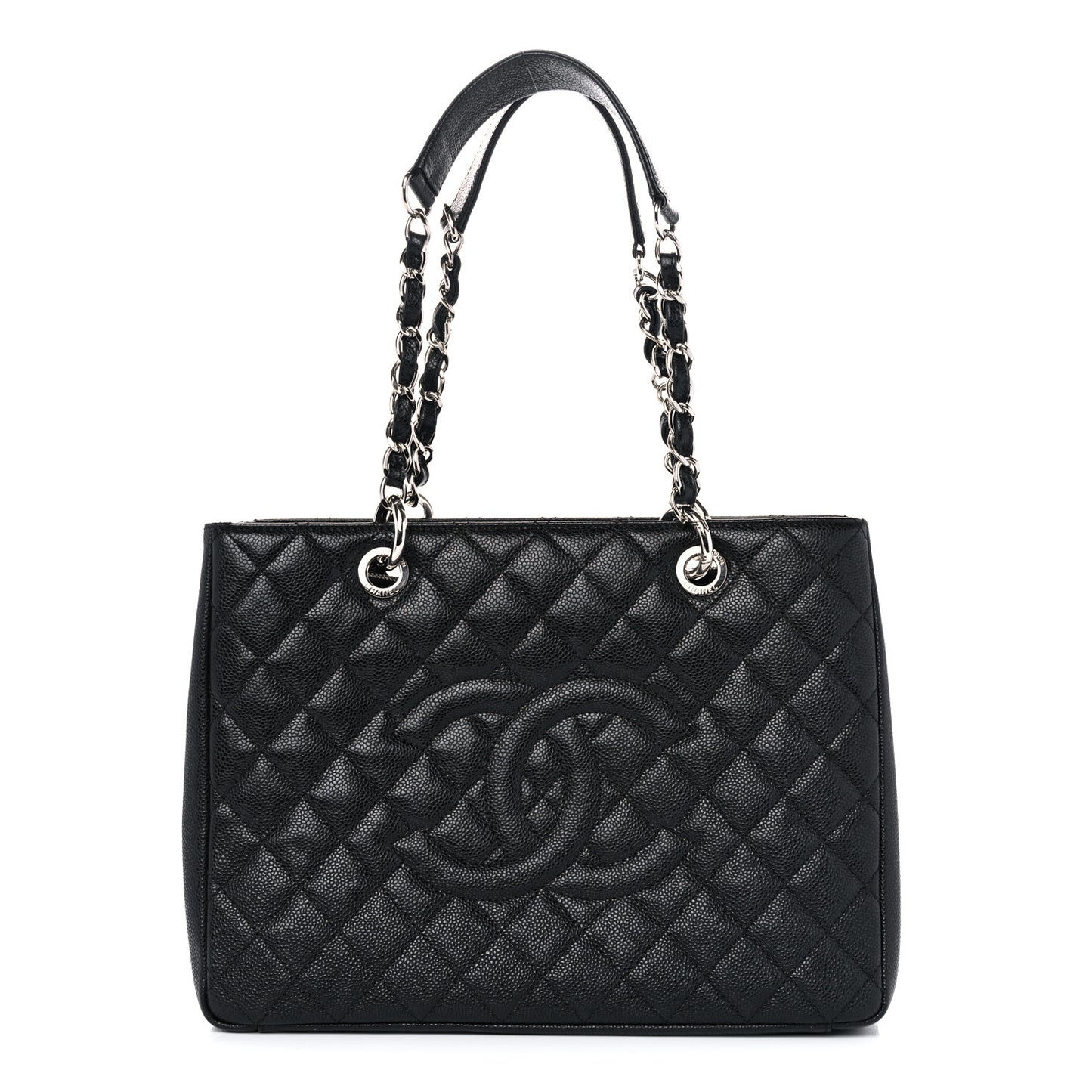 Caviar Quilted Grand Shopping Tote GST Black