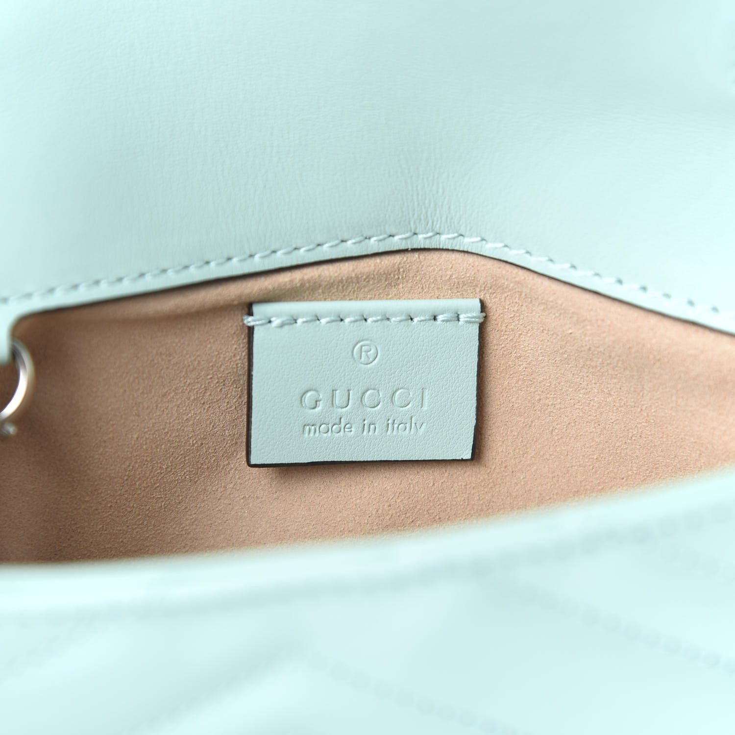 Gucci Calfskin Matelasse Super Mini GG Marmont Shoulder Bag Water Green 7 of 10