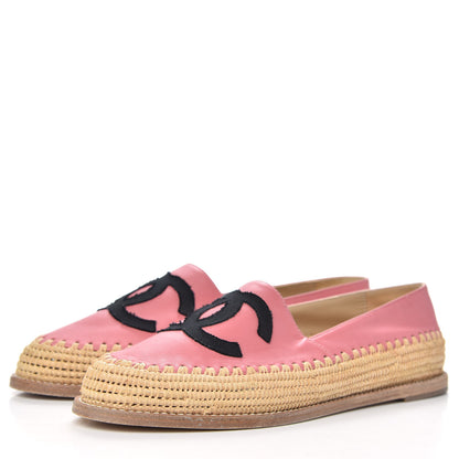 Chanel Lambskin Grosgrain CC Espadrilles 39 Pink 3 of 10