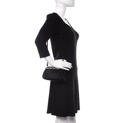 Judith Leiber Crystal Satin Pleated Clutch Black 2 of 9