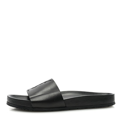 Saint Laurent Calfskin Monogram Jimmy Joan Slide Sandals 43 Black 1 of 9