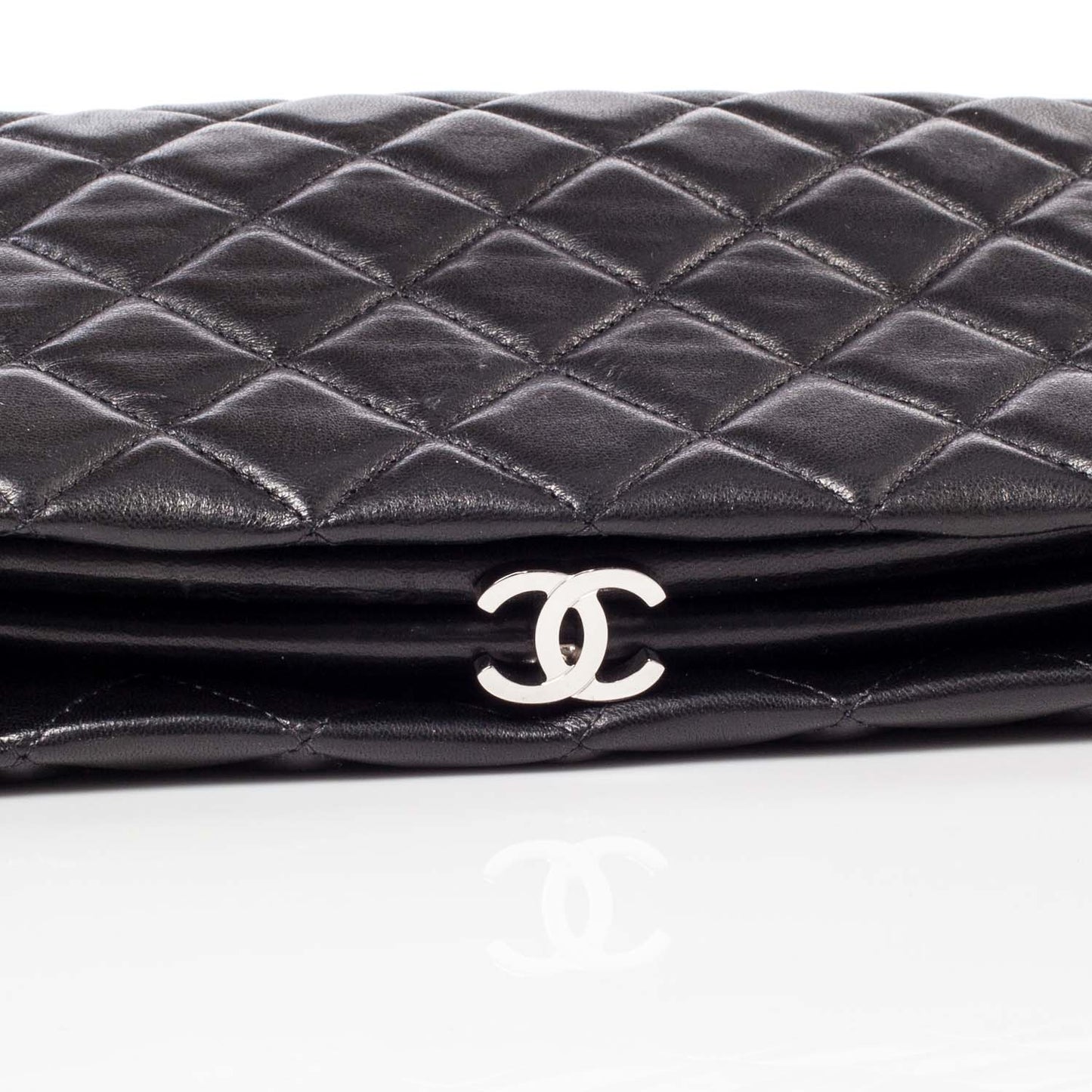 Lambskin Quilted Clutch Black