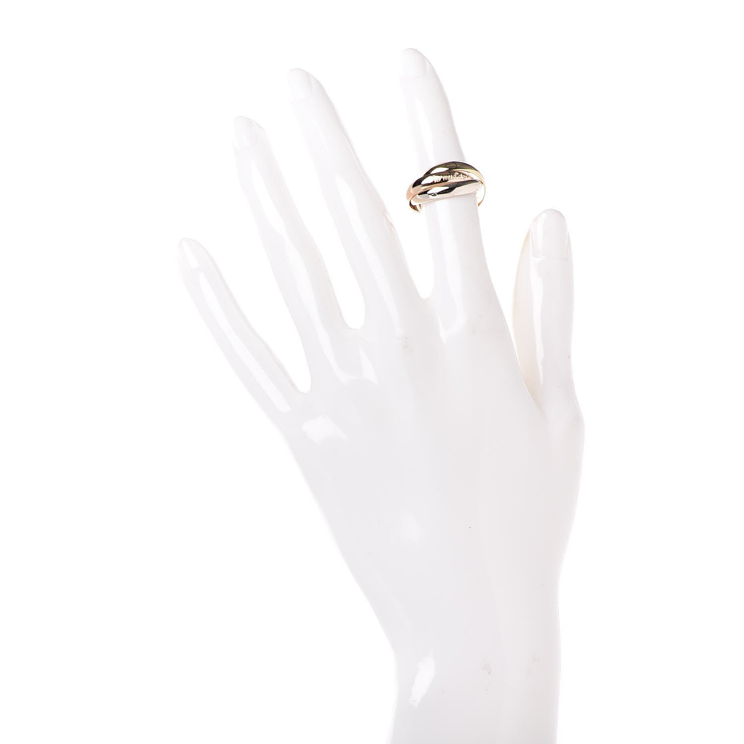 Cartier 18K Pink Yellow White Gold Classic Les Must De Trinity Ring 50 5.25 2 of 5
