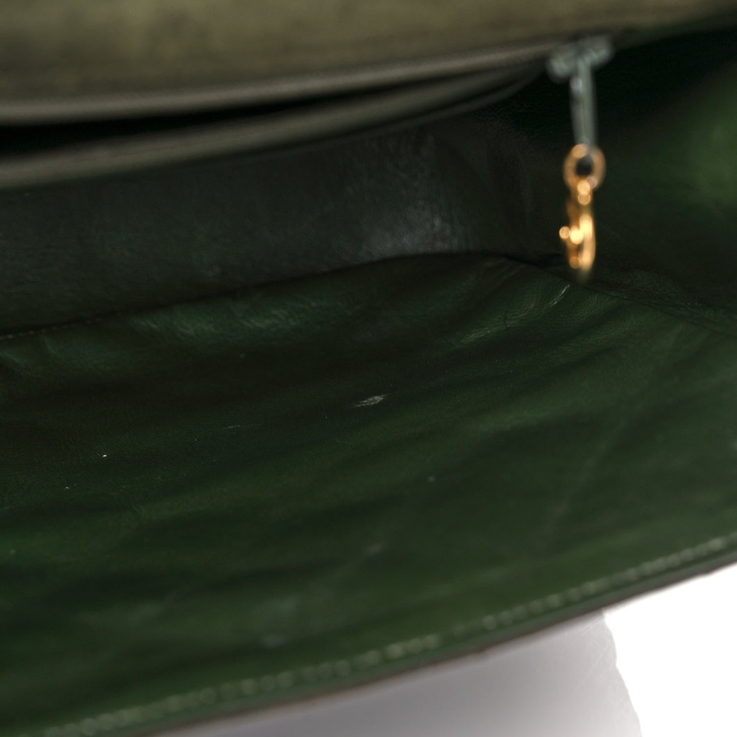 Chanel Suede Quilted Jumbo XL Single Flap Green 10 of 12