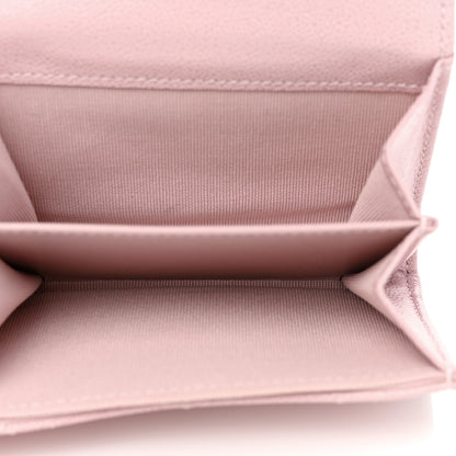 Chanel Caviar Quilted Studded CC Flap Card Holder Light Pink 5 of 9