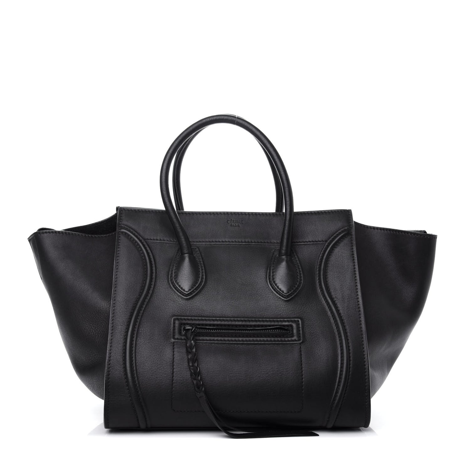 Supple Calfskin Medium Phantom Luggage Black
