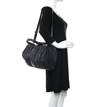 Alexander Wang Pebbled Lambskin Rocco Nickel Hardware Dark Blue 2 of 23