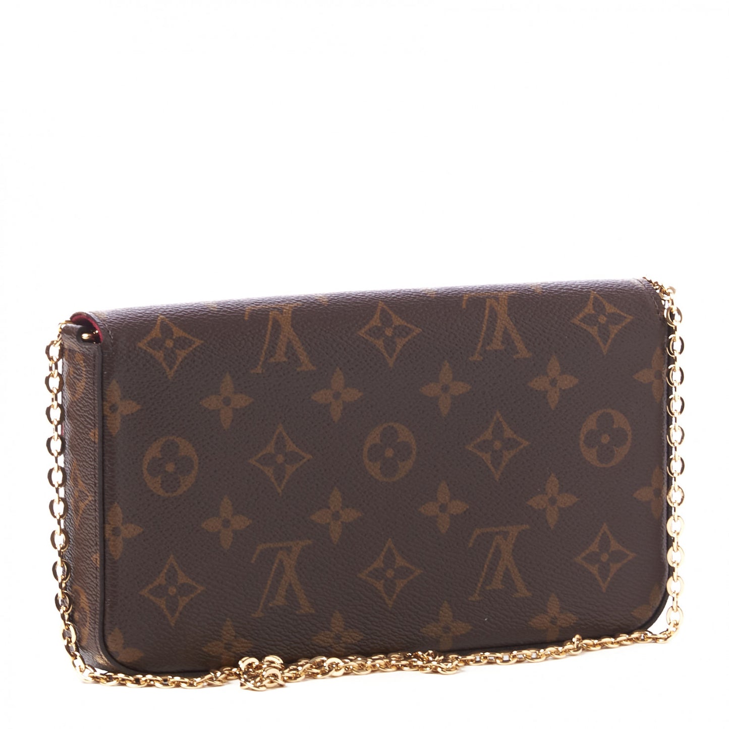 Monogram Pochette Felicie Chain Wallet Fuchsia