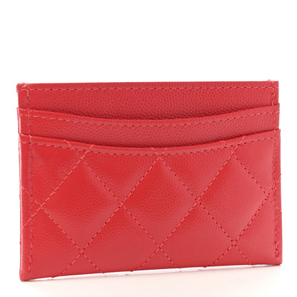Chanel Caviar Quilted Card Holder Red 3 of 9