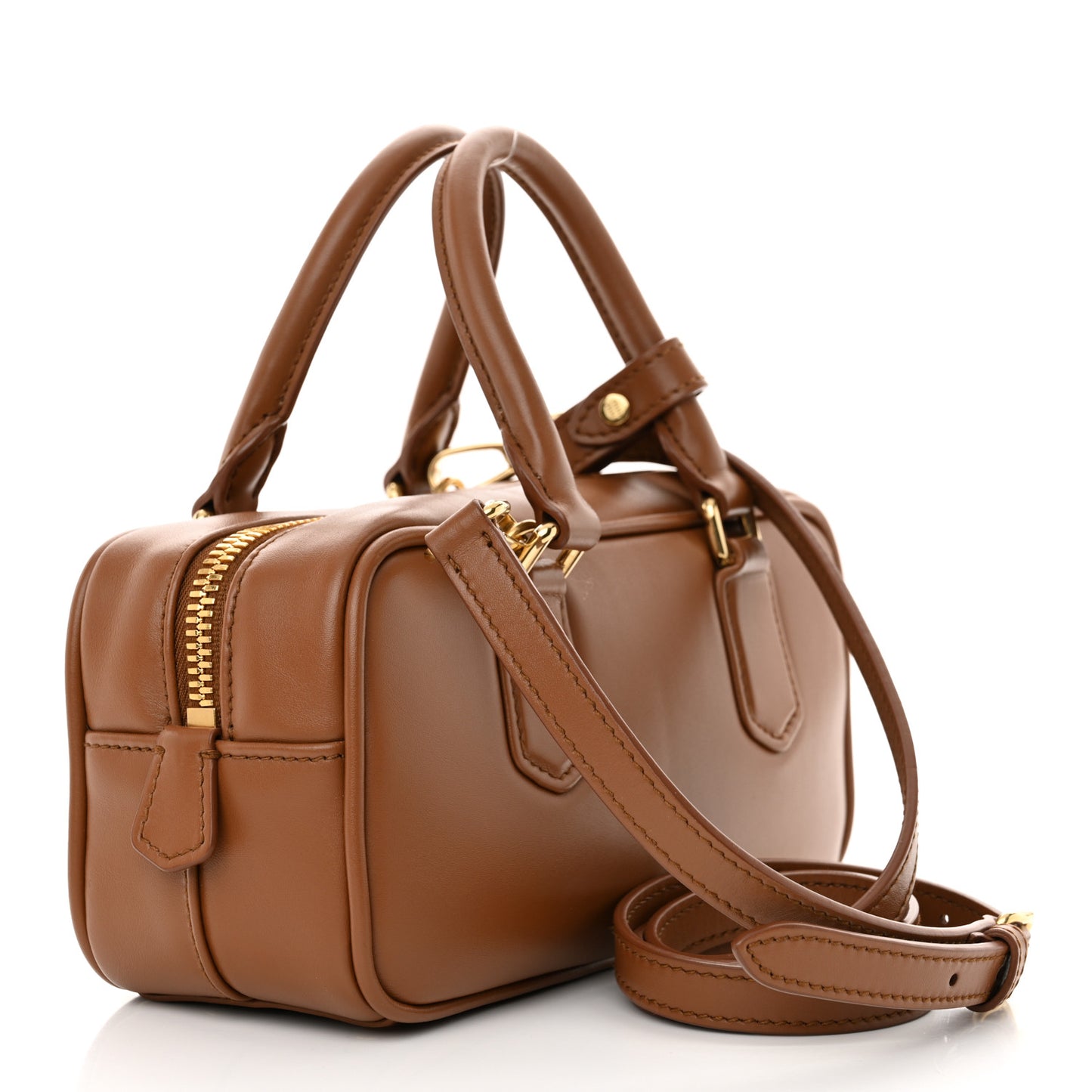 Calfskin Regular Arcadie Top Handle Bag Cognac