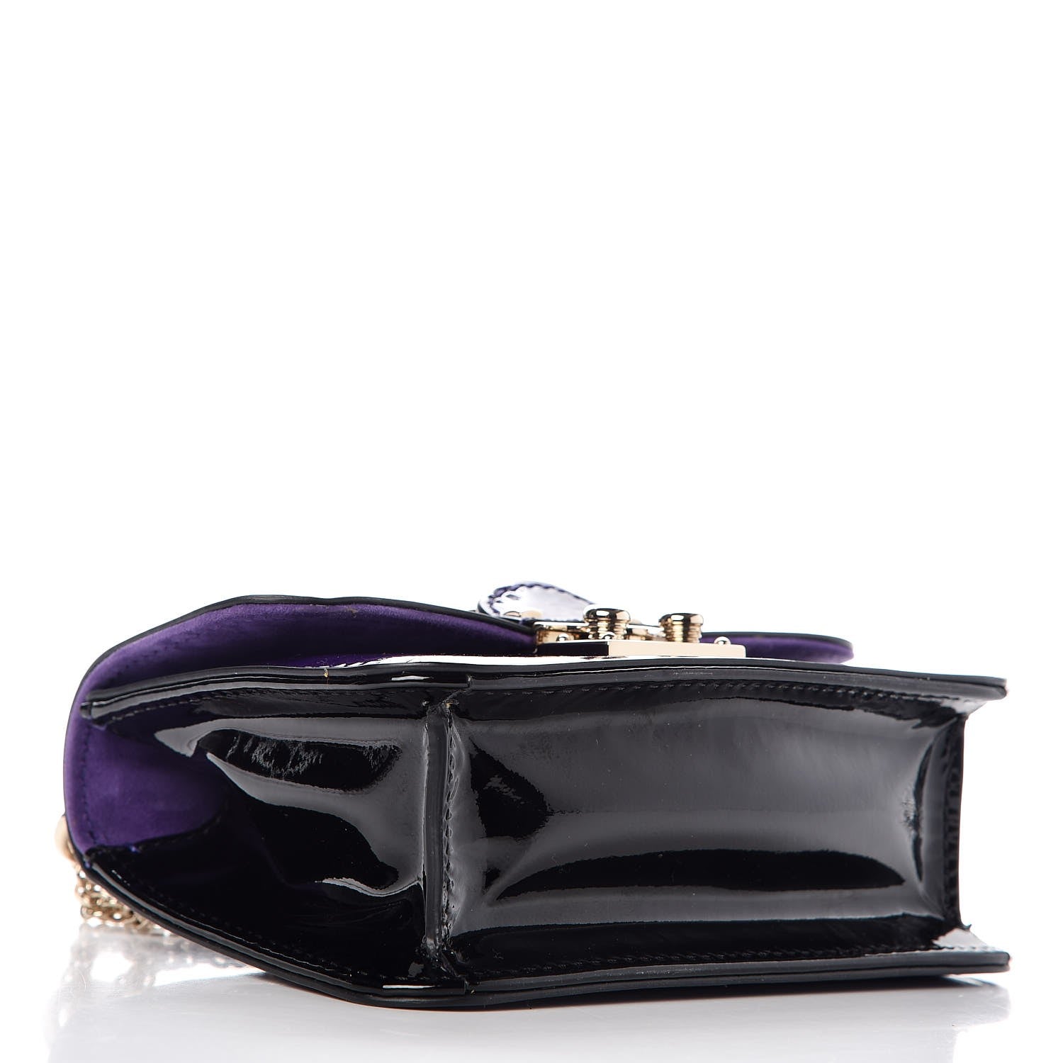 Valentino Garavani Patent Mini Glam Lock Rockstud Flap Purple 5 of 8