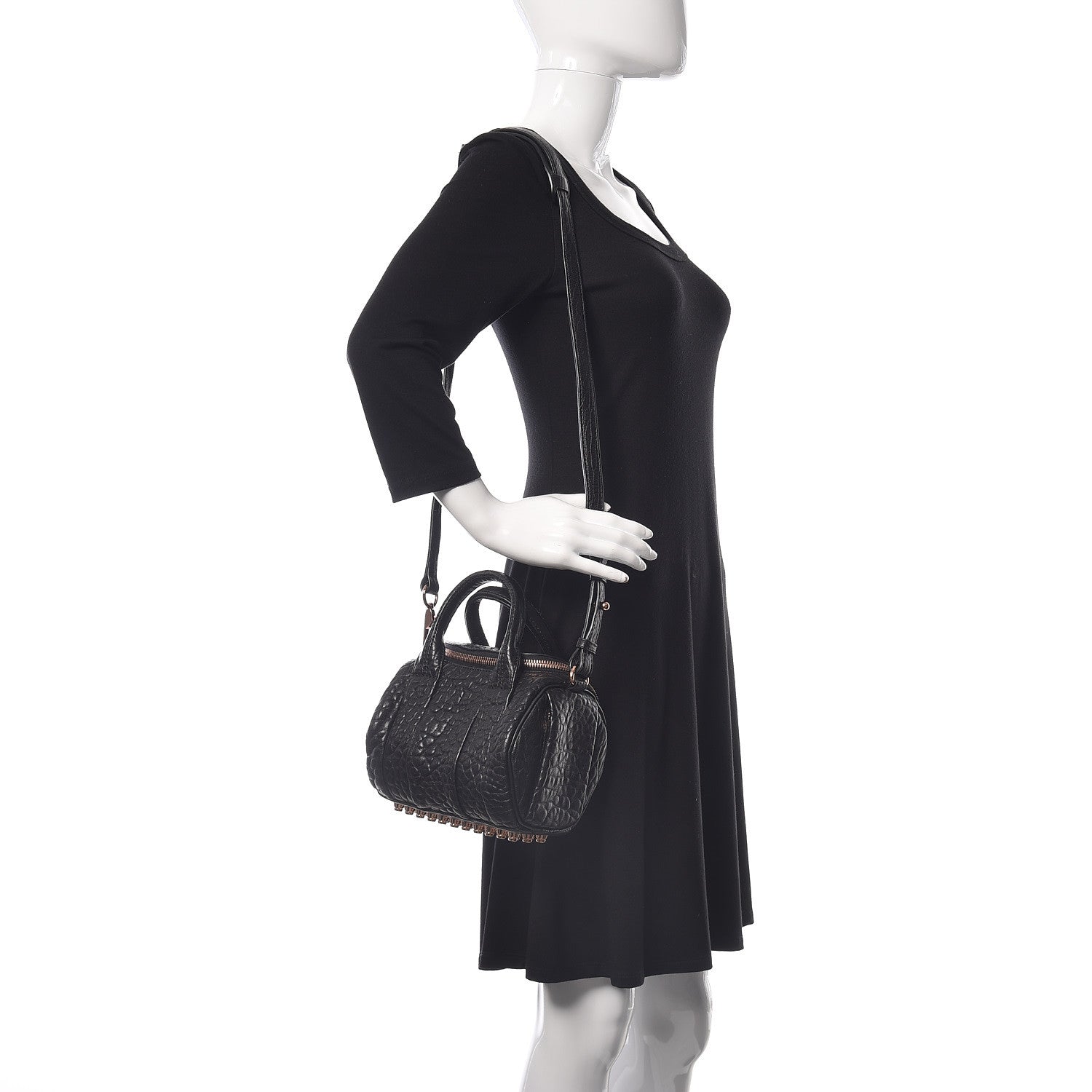 Alexander Wang Pebbled Lambskin Mini Rockie Black Rose Gold Hardware 2 of 8
