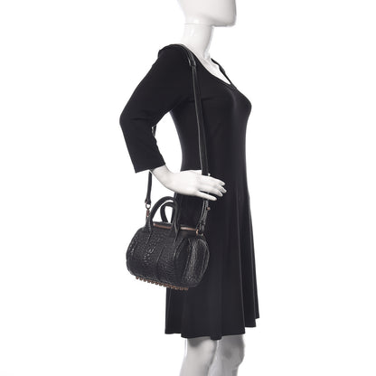 Alexander Wang Pebbled Lambskin Mini Rockie Black Rose Gold Hardware 2 of 8