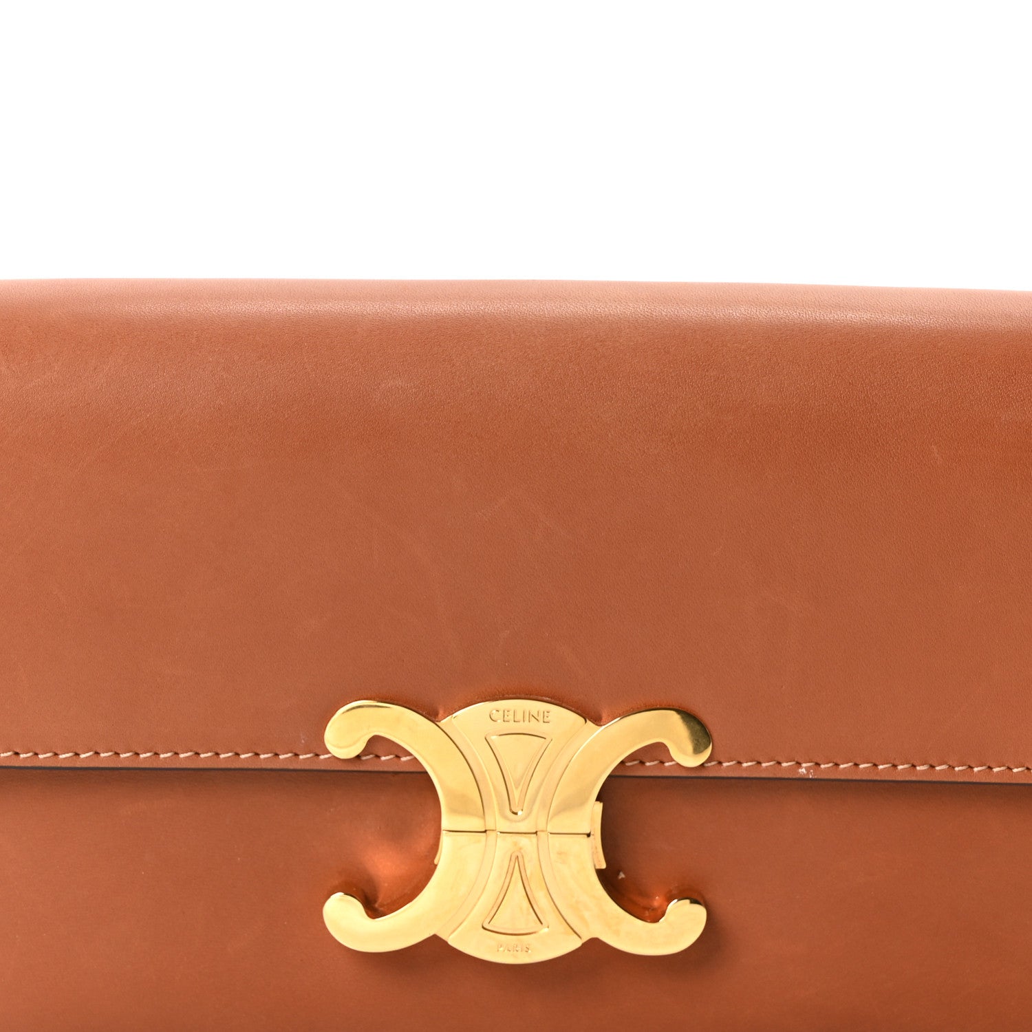 Celine Natural Calfskin Triomphe Shoulder Bag Tan 14 of 19