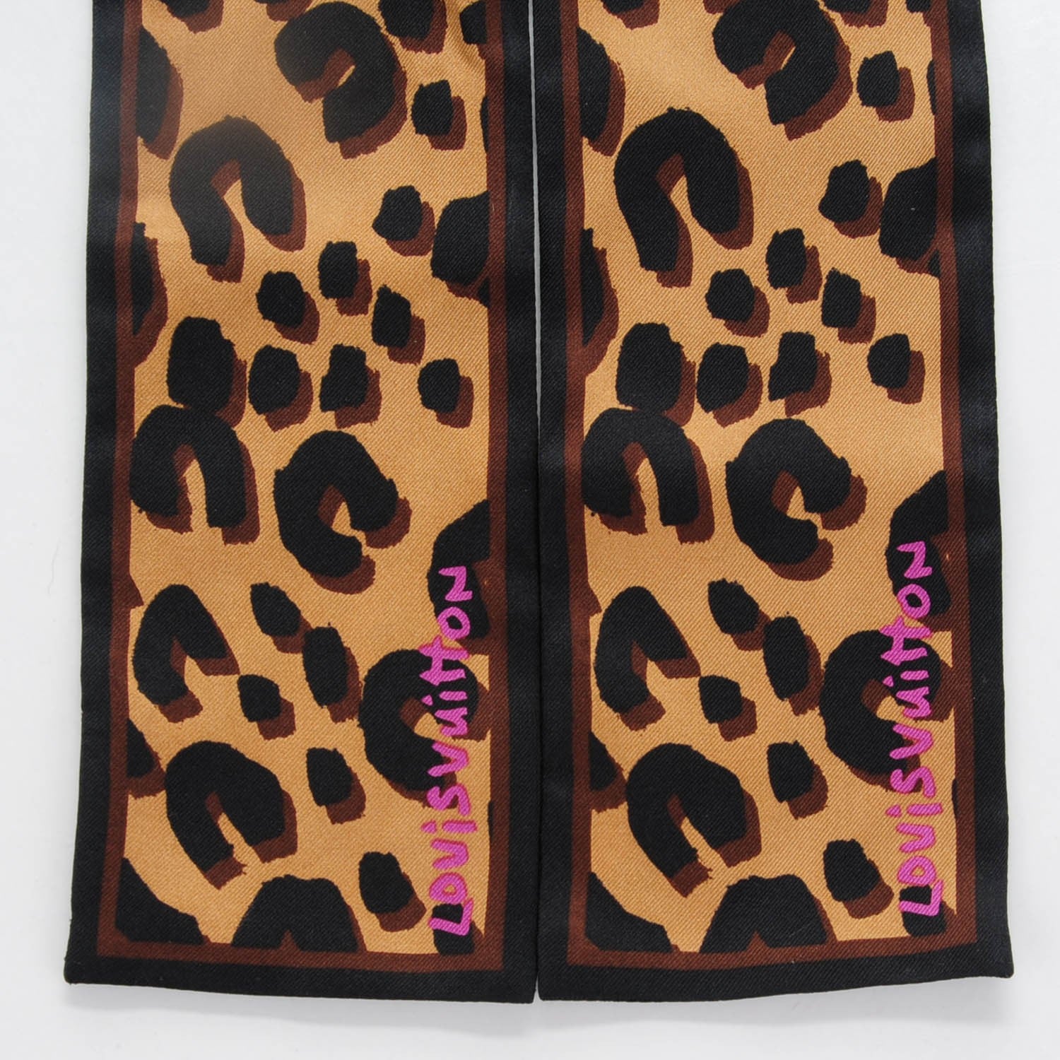 Louis Vuitton Silk Leopard Bandeau Scarf Marron 2 of 4
