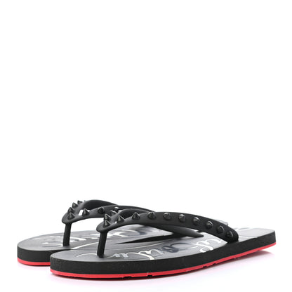 Christian Louboutin Rubber Spike Loubi Donna Flip Flop 37 Black 3 of 6