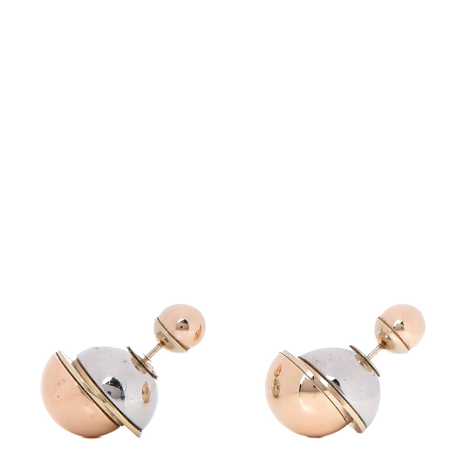 Christian Dior Mise En Dior Tribal Earrings Rose Gold Silver 1 of 7