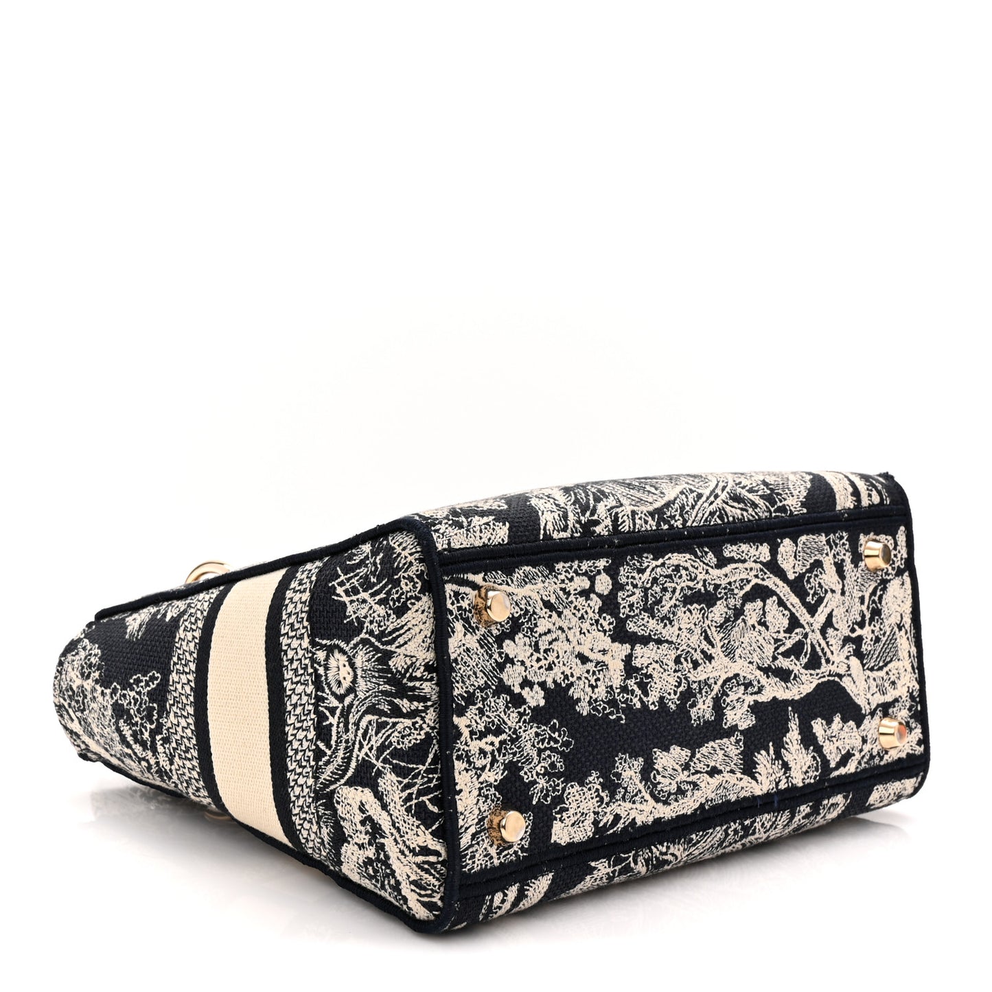 Canvas Toile De Jouy Embroidered Medium Lady D-Lite Navy