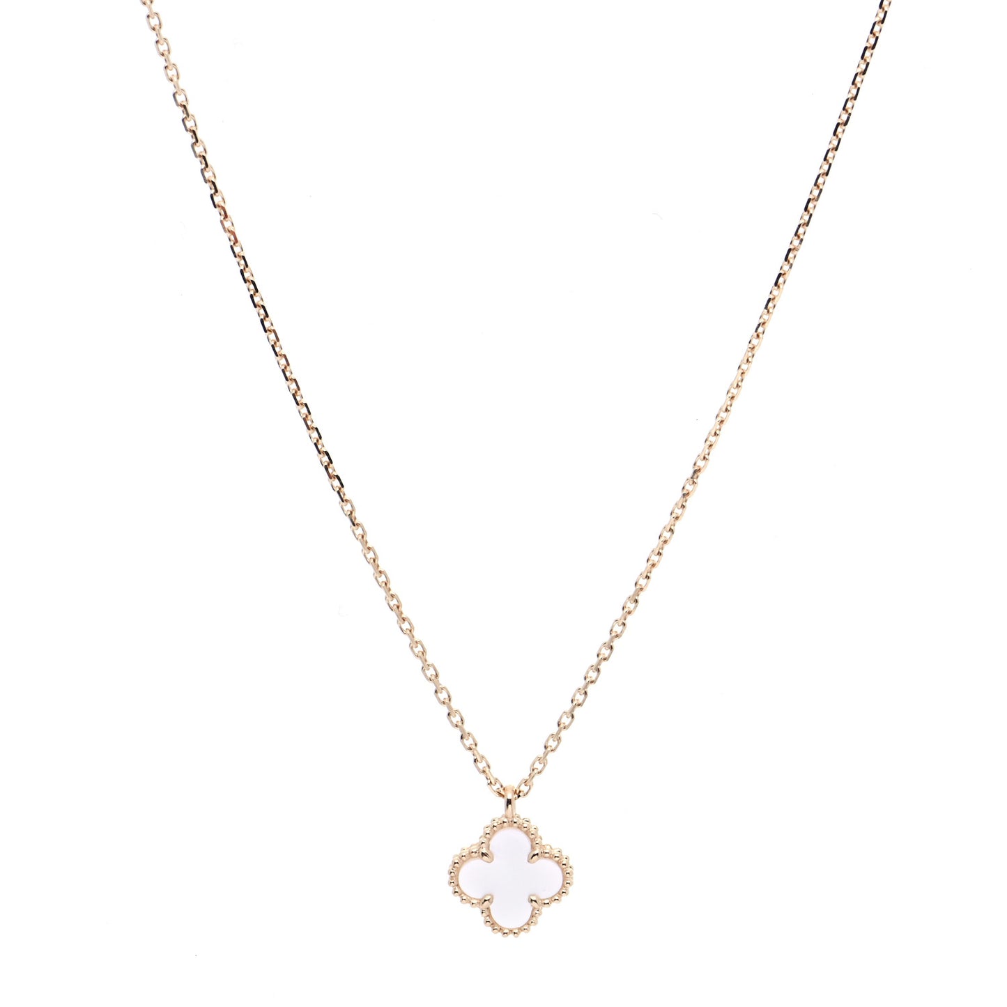 18K Yellow Gold Mother of Pearl Sweet Alhambra Pendant Necklace