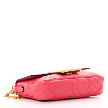 Fendi Nappa FF 1974 Embossed Mini Baguette Lampone 3 of 12