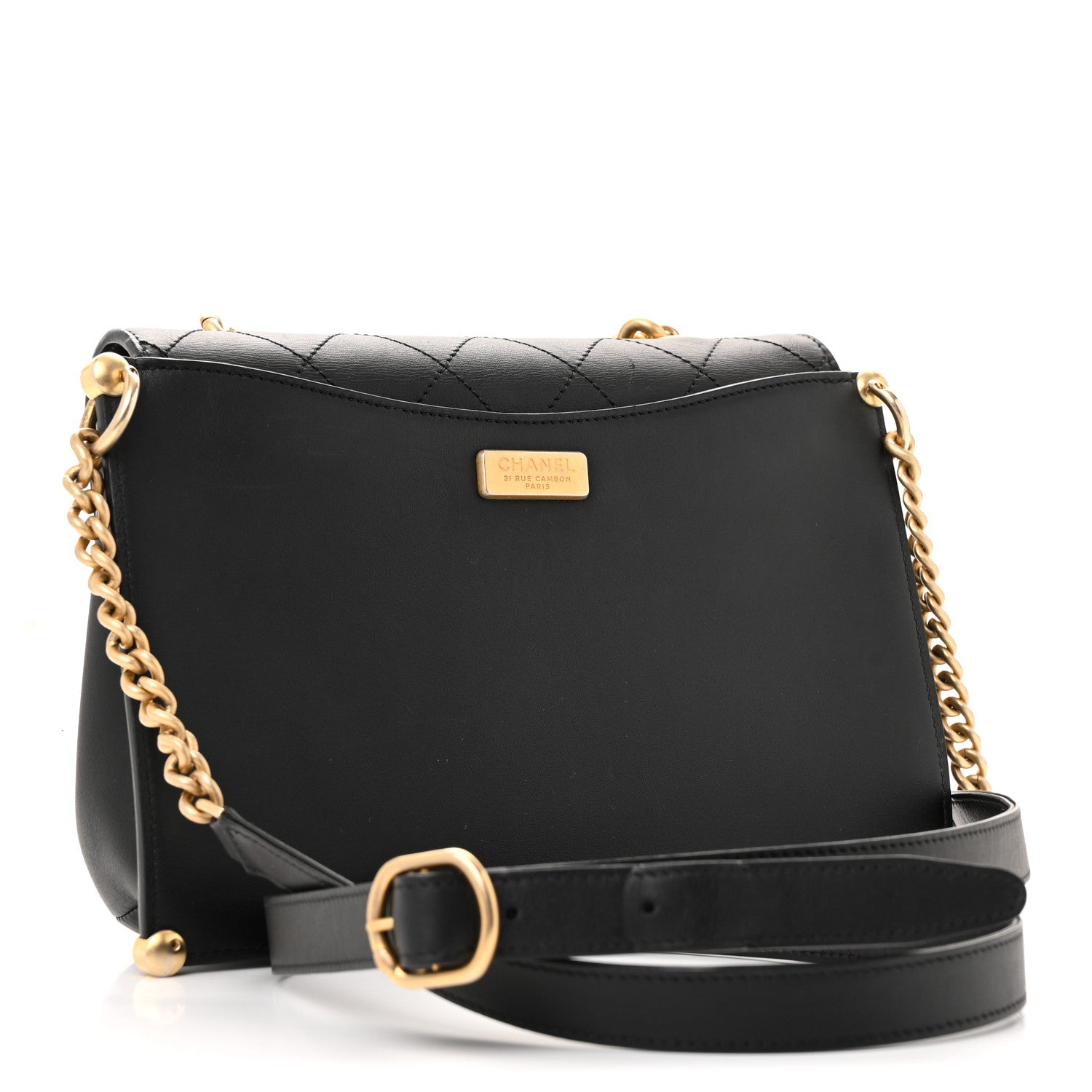 Chanel Calfskin Stitched Flap Black 3 of 15