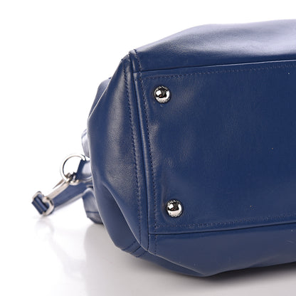 Prada Soft Calf Double Zip Shoulder Bag Bleuette 11 of 12