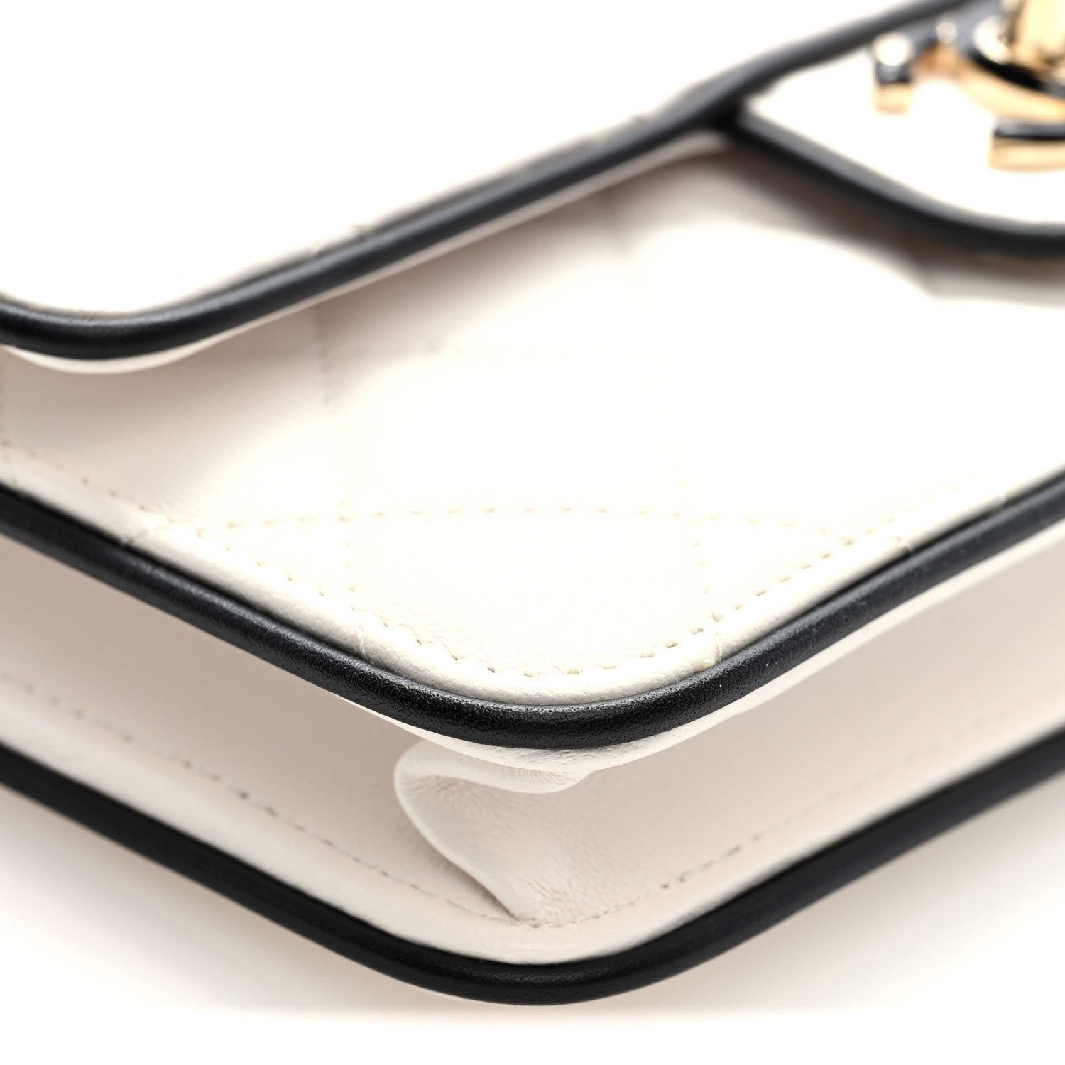 Chanel Lambskin Quilted Resin CC Mini Flap Bag White Black 9 of 11