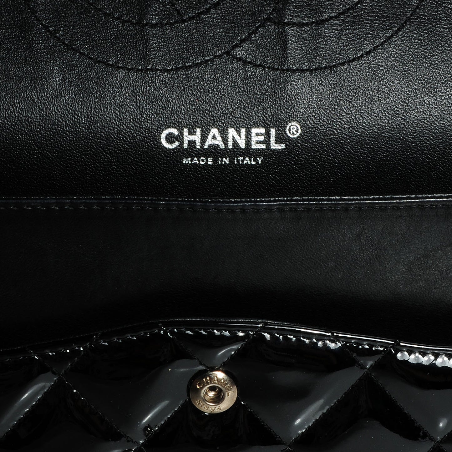 Patent Jumbo Double Flap Black