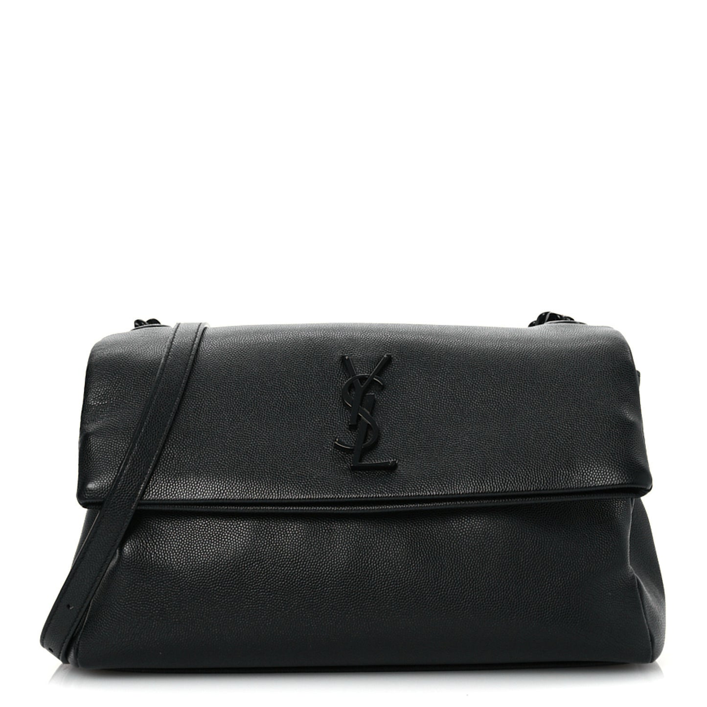 Grain De Poudre Medium West Hollywood Monogram Fold-Over Black
