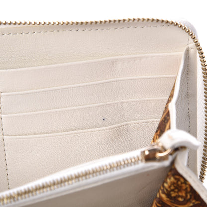 Versace Nappa Barocco Zip Around Wallet White 7 of 7