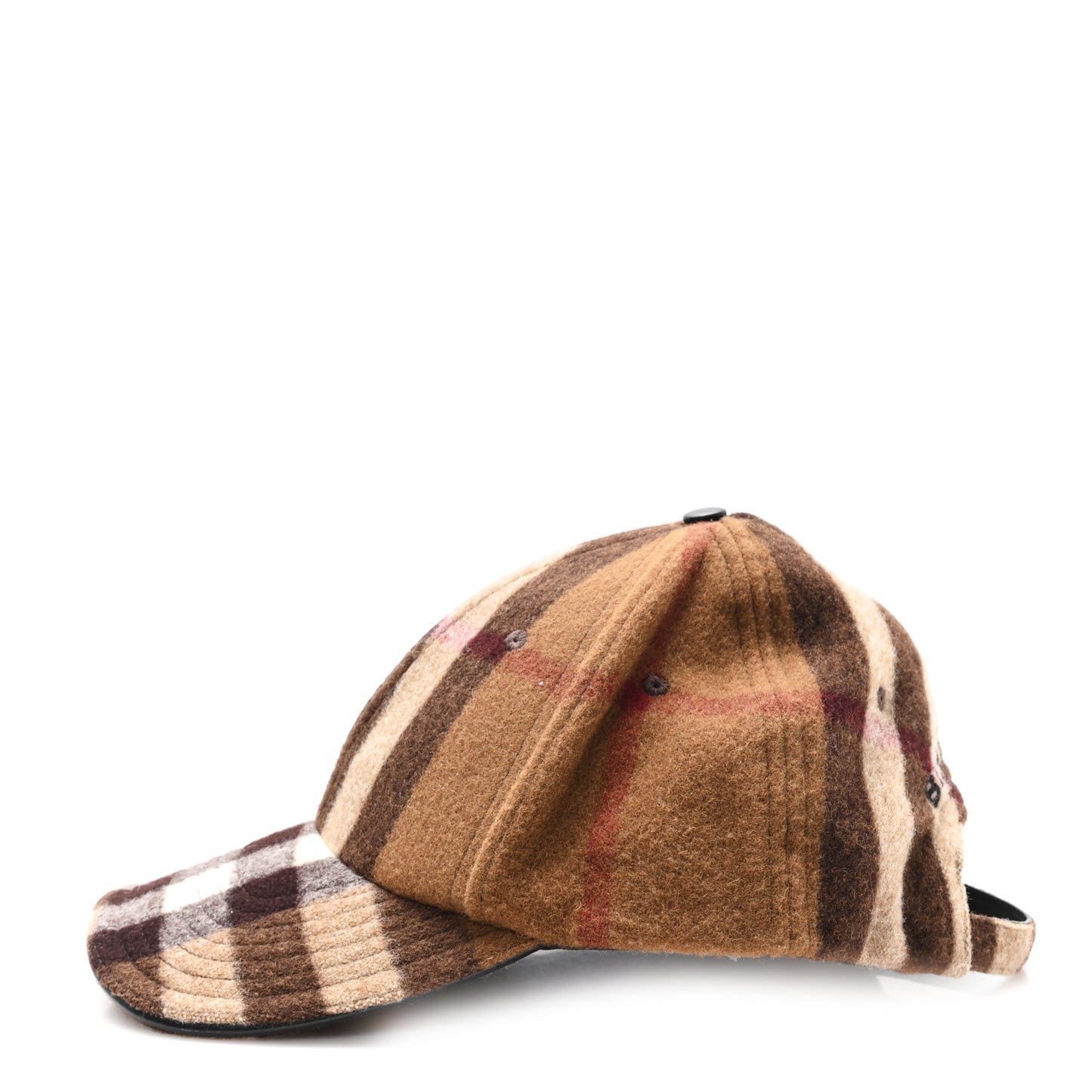 Wool Check Baseball Cap M Dark Birch Brown