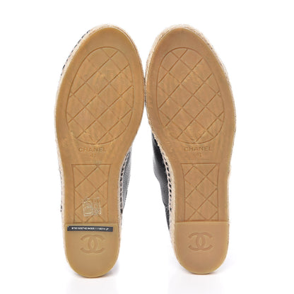 Chanel Grained Calfskin CC Espadrilles 41 Black 5 of 9