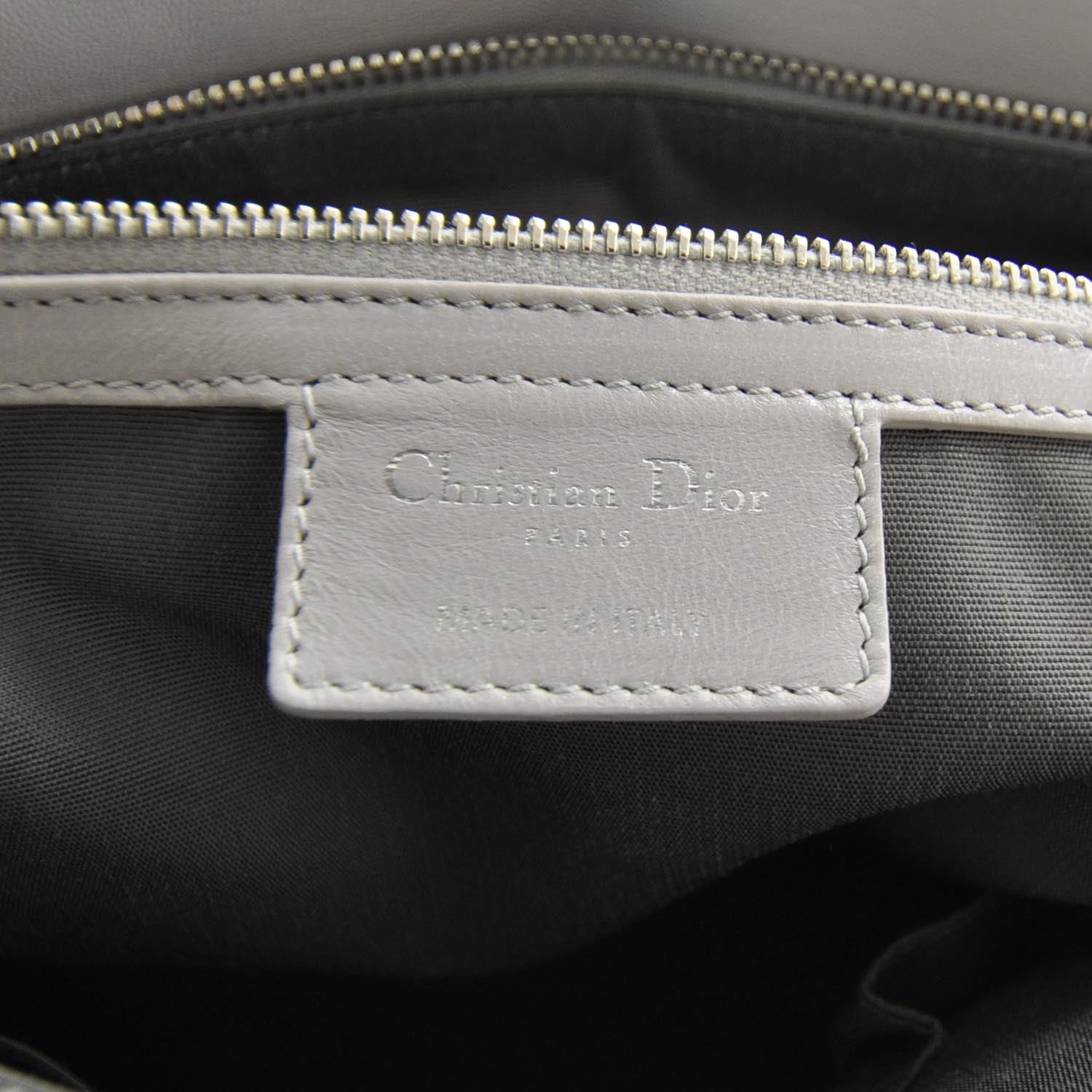 Christian Dior Lambskin Cannage Medium Granville Tote Grey 8 of 10