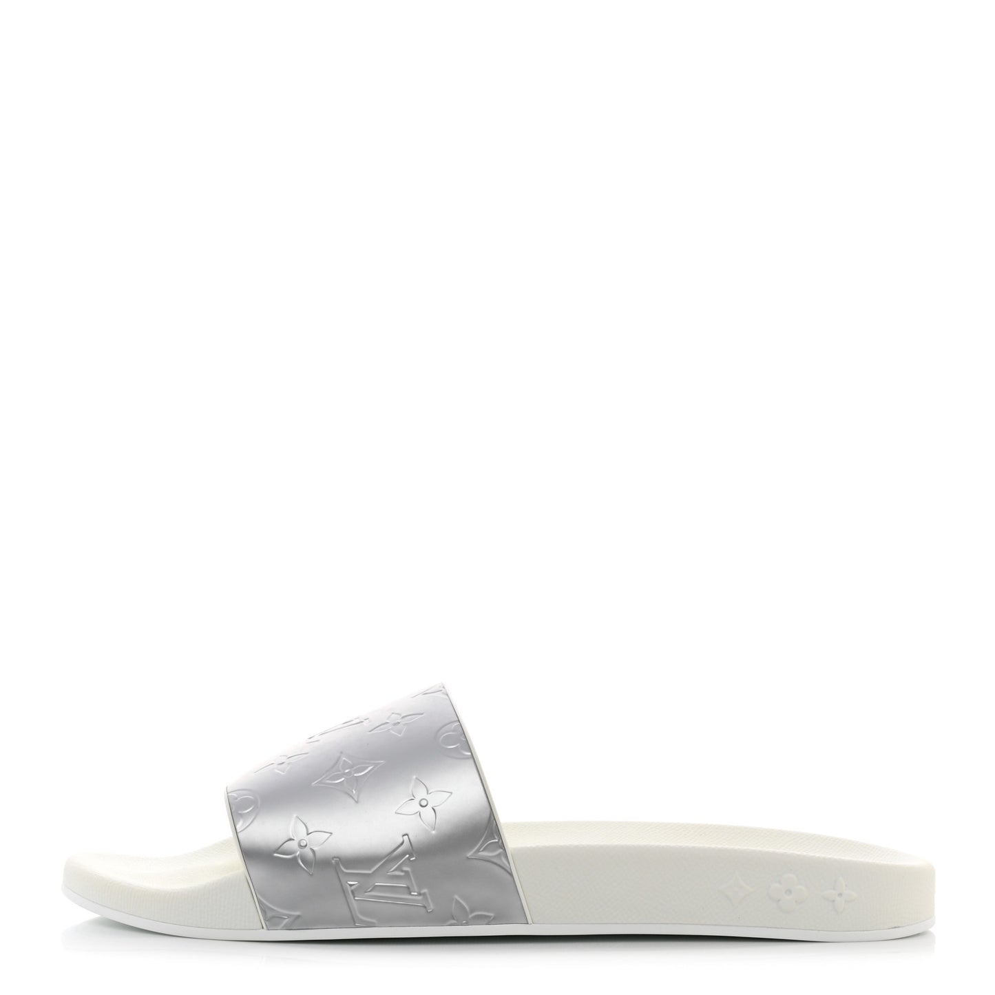 Metallic Rubber Embossed Monogram Mens Waterfront Mules 9