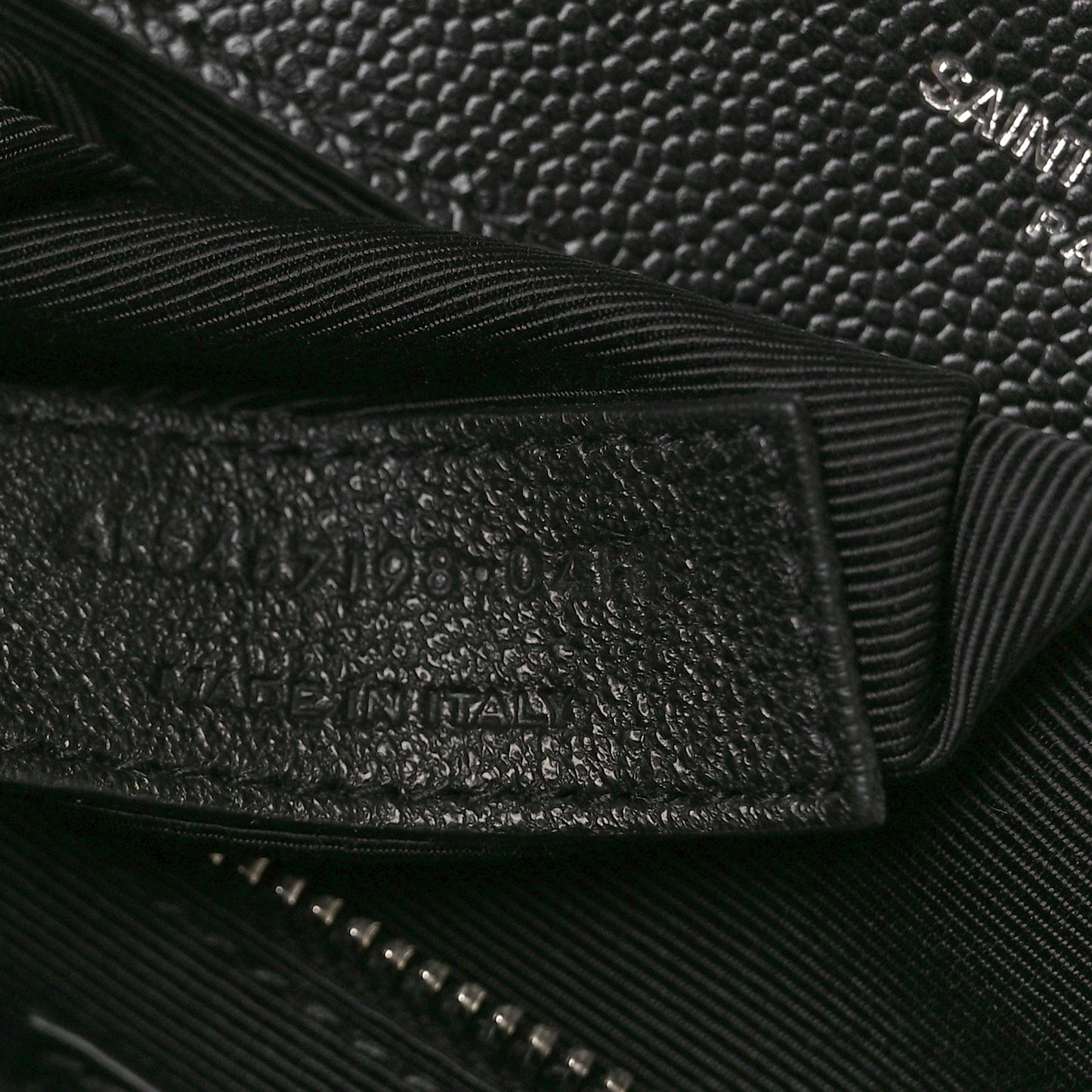 Grain De Poudre Textured Mixed Matelasse Large Triquilt Monogram Satchel Black