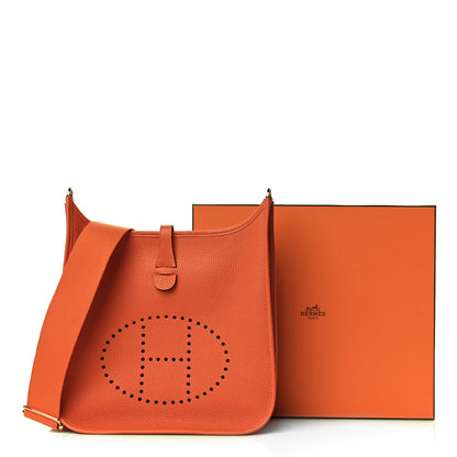Hermes Taurillon Clemence Evelyne III PM Orange 9 of 9