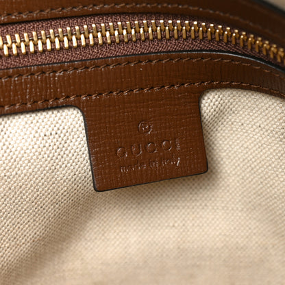Gucci GG Supreme Monogram Azalea Calfskin Small Horsebit 1955 Top Handle Bag Beige Ebony Brown Sugar 6 of 10