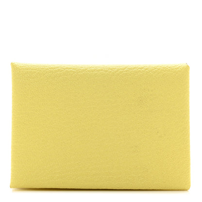 Hermes Chevre Mysore Calvi Duo Card Case Limoncello 1 of 7