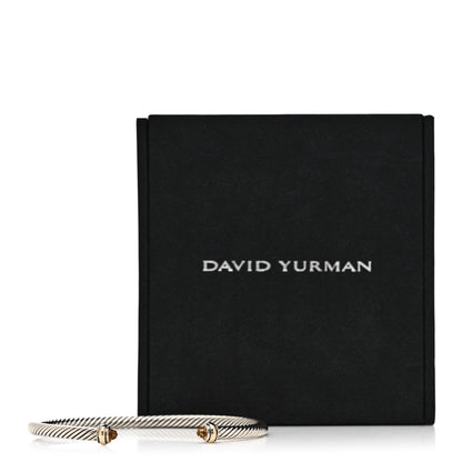 David Yurman Sterling Silver 18K Yellow Gold Citrine 4mm Cable Classics Bracelet 4 of 4