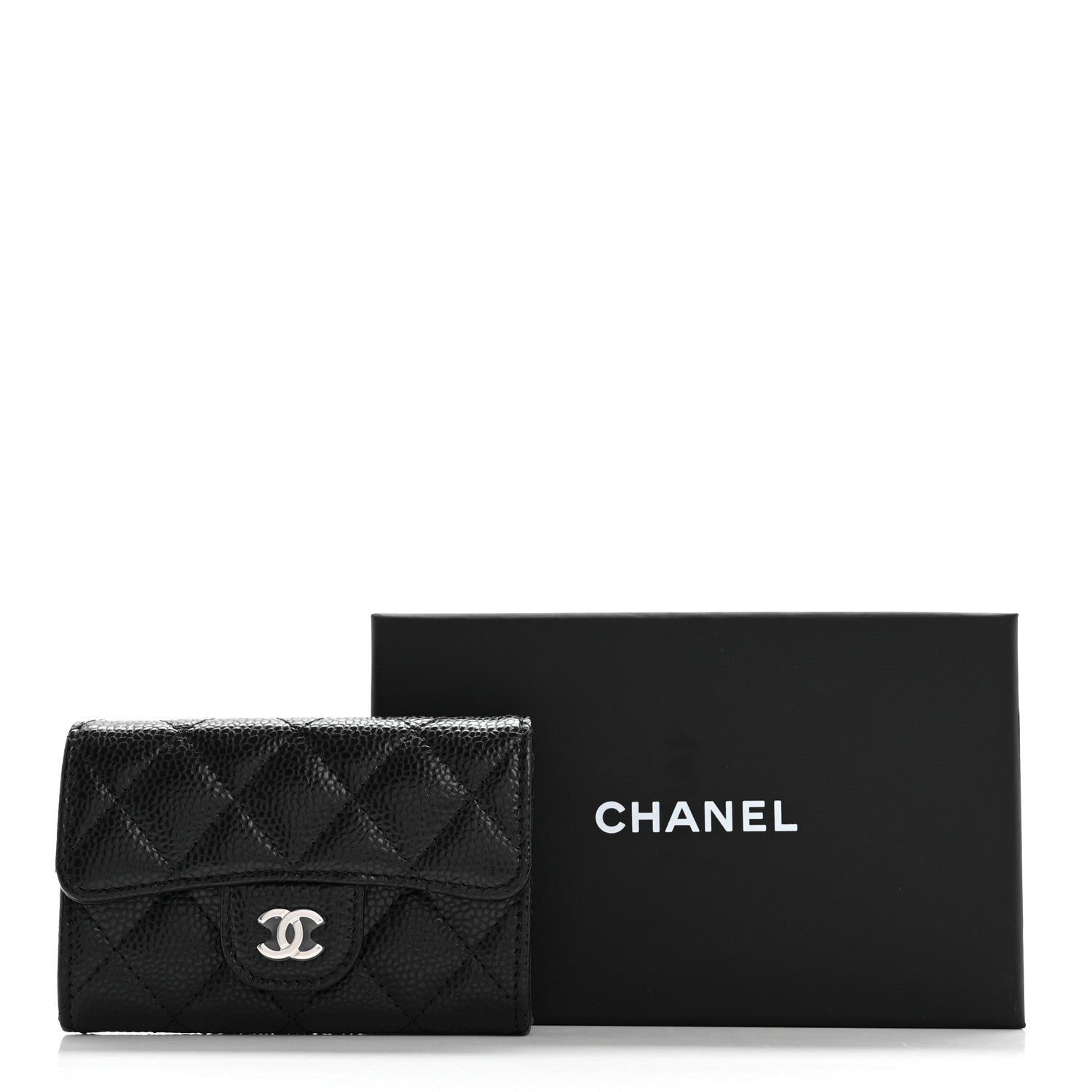 Chanel Caviar Quilted Flap Card Holder Wallet Black 9 of 9