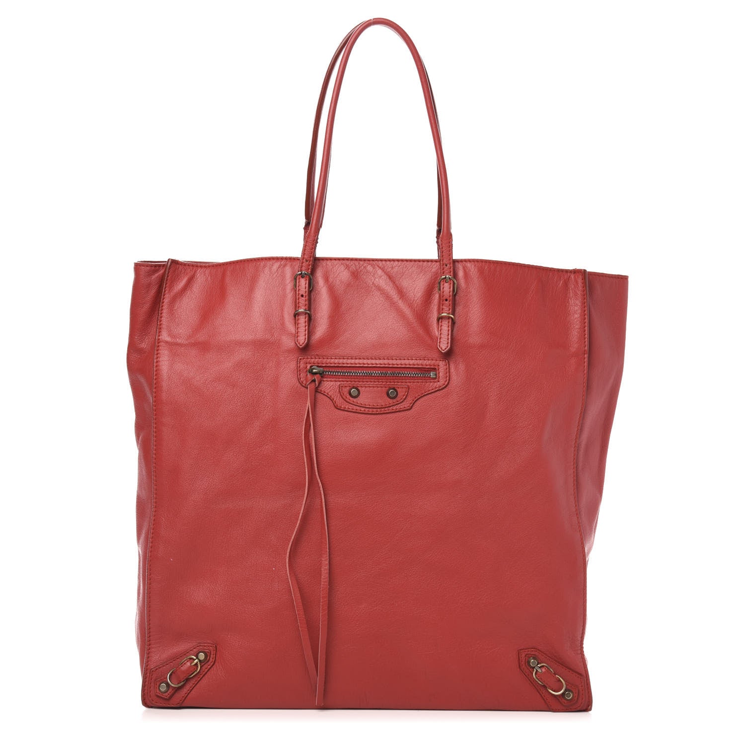 Balenciaga Veau Souple Papier Ledger Tote Rouge 1 of 11