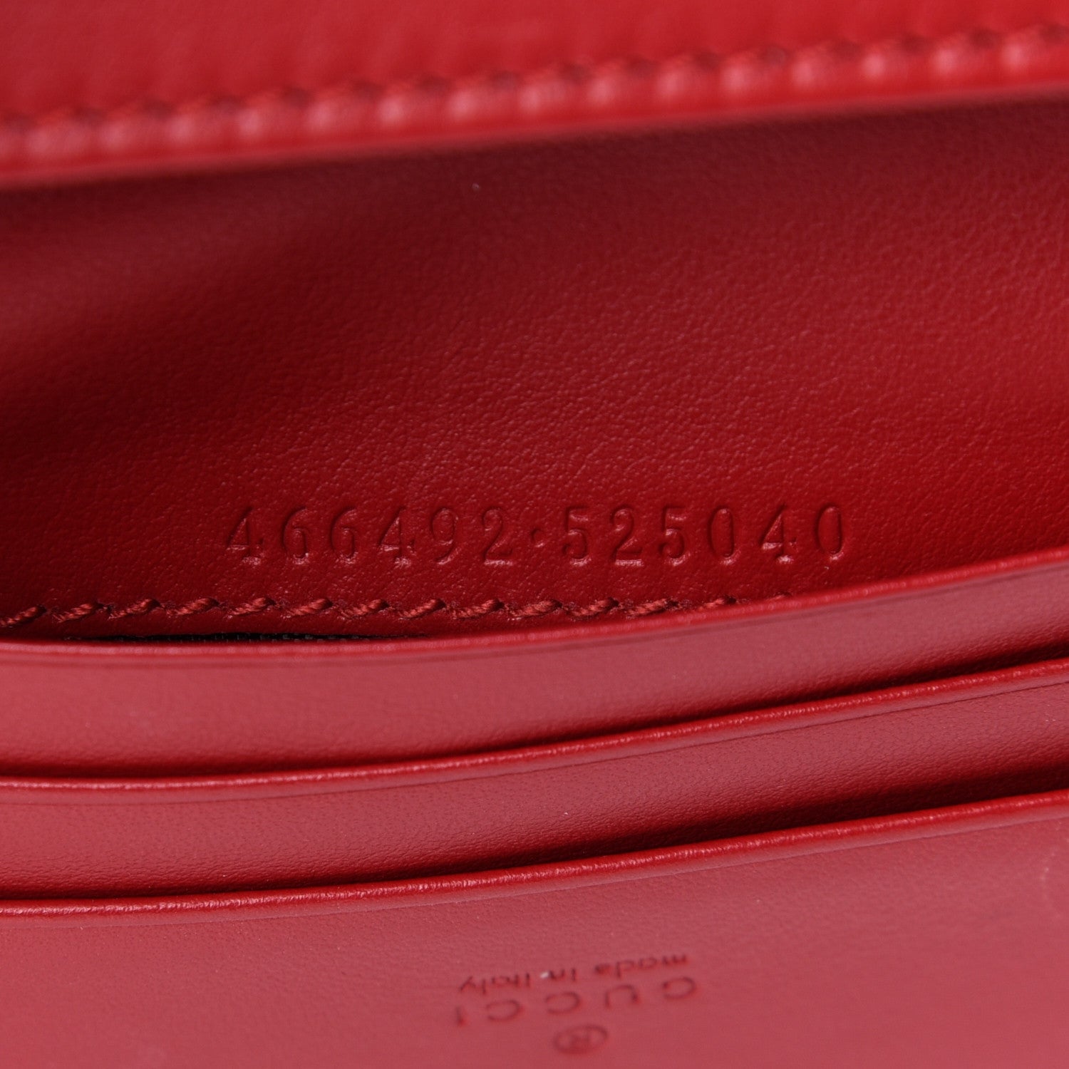 Gucci Calfskin Matelasse GG Marmont Card Case Wallet Hibiscus Red 7 of 8