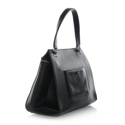 Celine Leather Medium Bi-Color Edge Shoulder Bag Black Nude 3 of 8