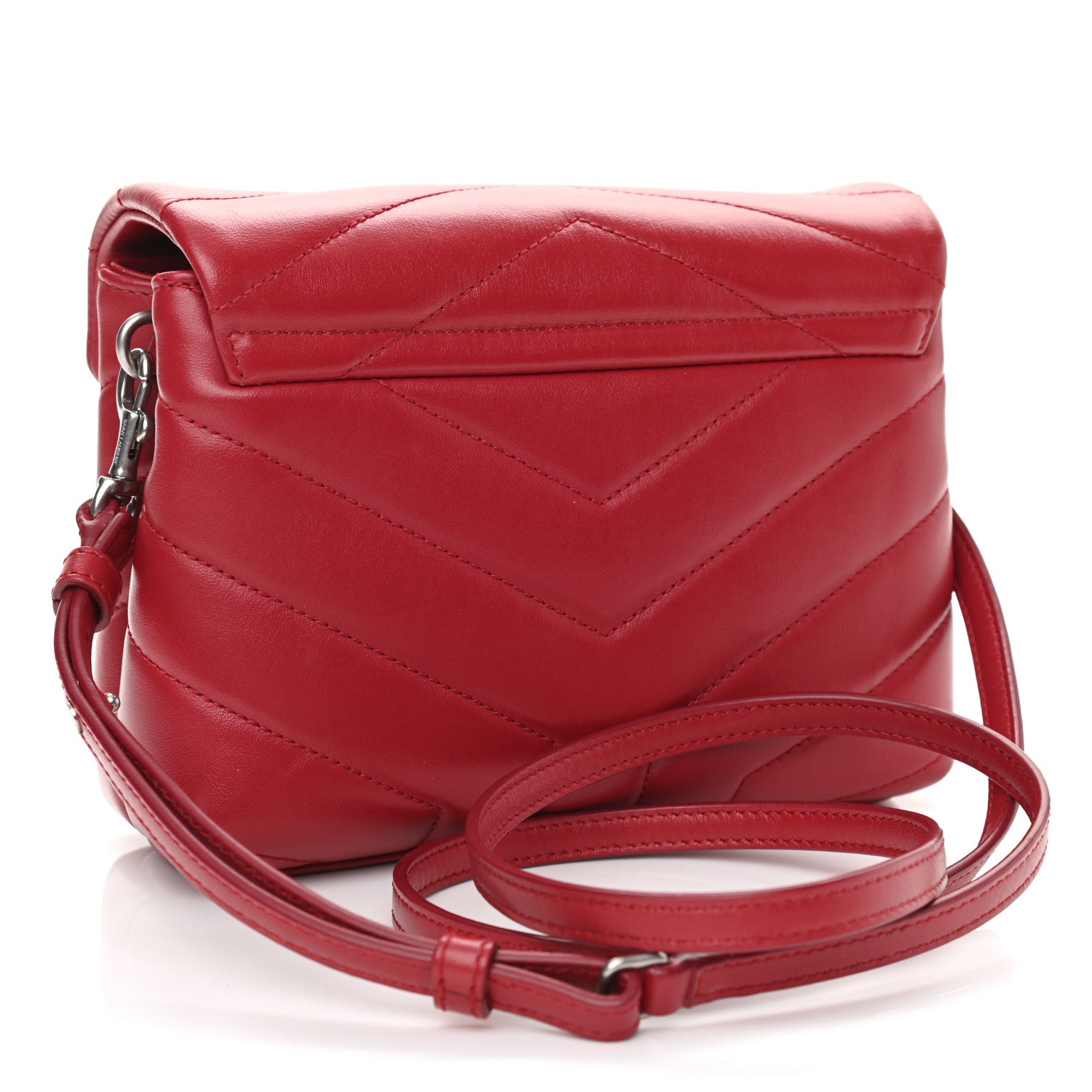 Saint Laurent Calfskin Y Quilted Monogram Toy Loulou Crossbody Bag New Lipstick 3 of 12