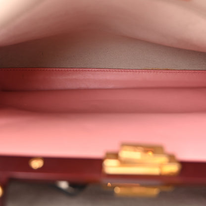 Fendi Vitello Seta Shiny Nappa Medium Peekaboo Iconic Satchel Grigio Polvere Bois de Rose 5 of 13