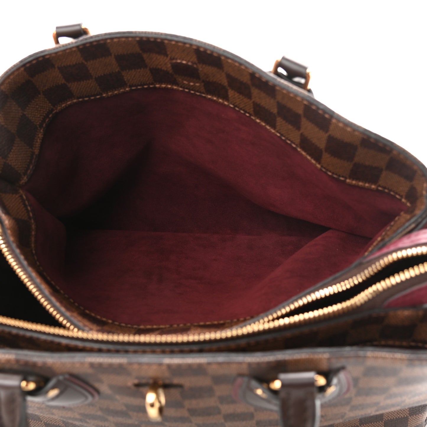 Cuir Taurillon Damier Ebene Normandy Bordeaux