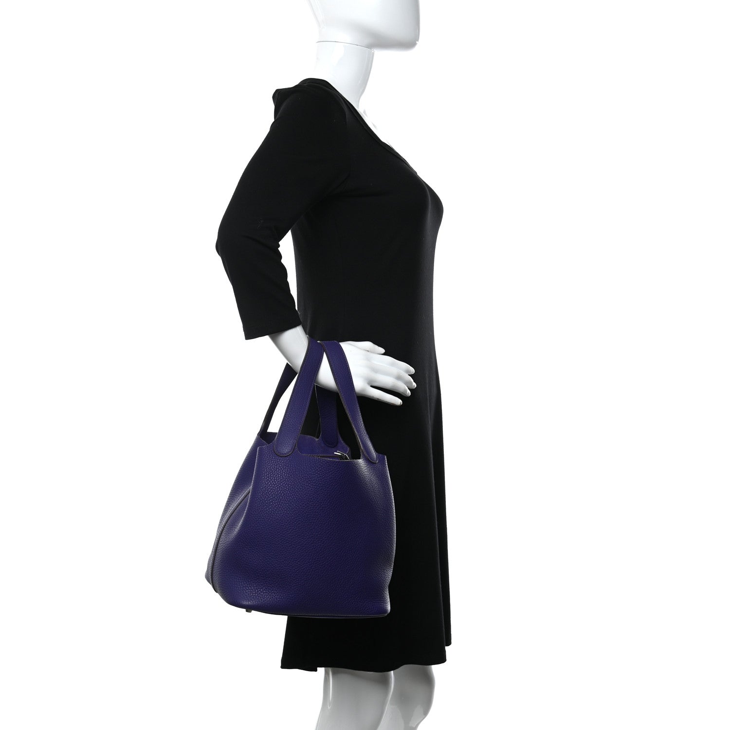 Hermes Taurillon Clemence Picotin Lock 22 MM Iris 2 of 10